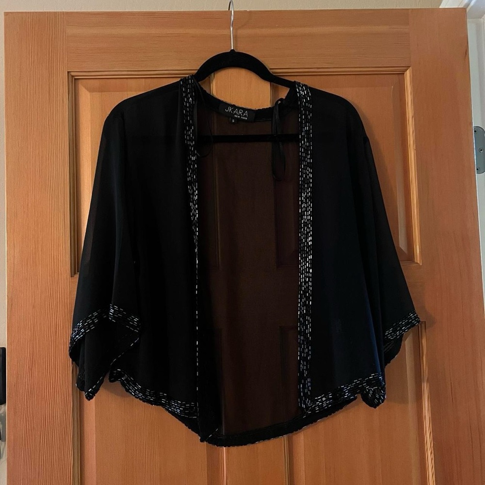 J Kara Black Sheer Women's Poncho